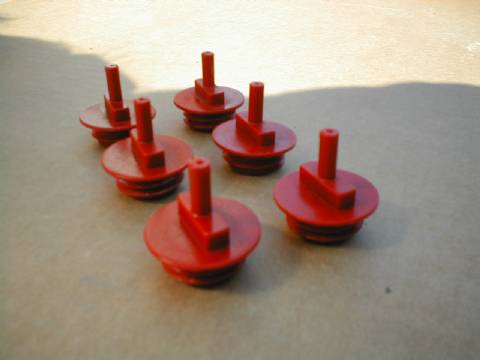 Battery Caps - Vented, Set of Six (64 Steel Cars ONLY). Same as Max Wedge Style